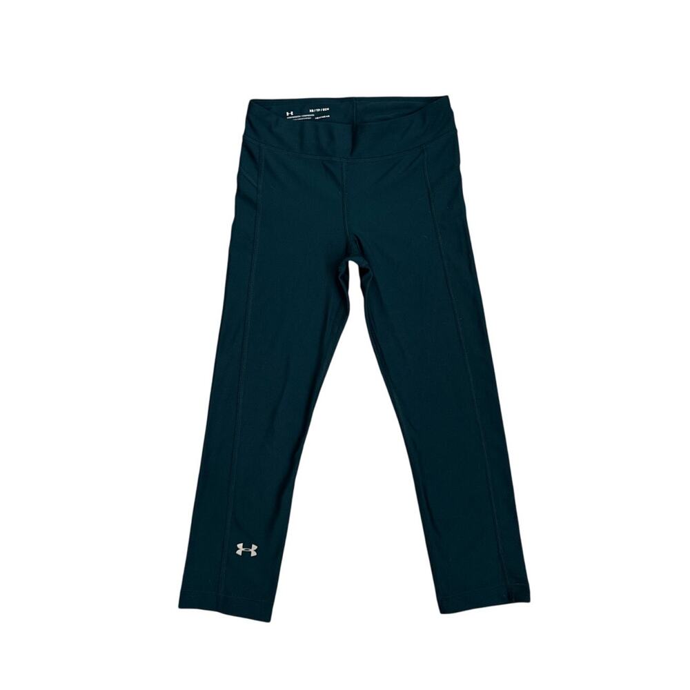 Under Armour Heatgear Leggings Teal Green Crop Athletic Pants Size Women's XS